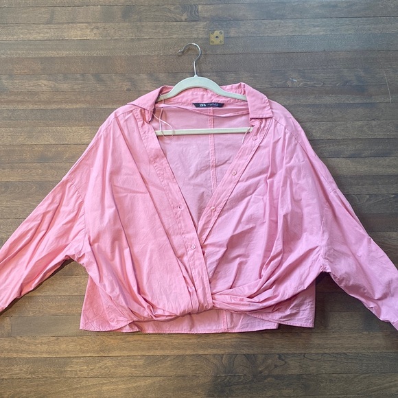 NWOT Zara Twist Front Blouse - Picture 3 of 4